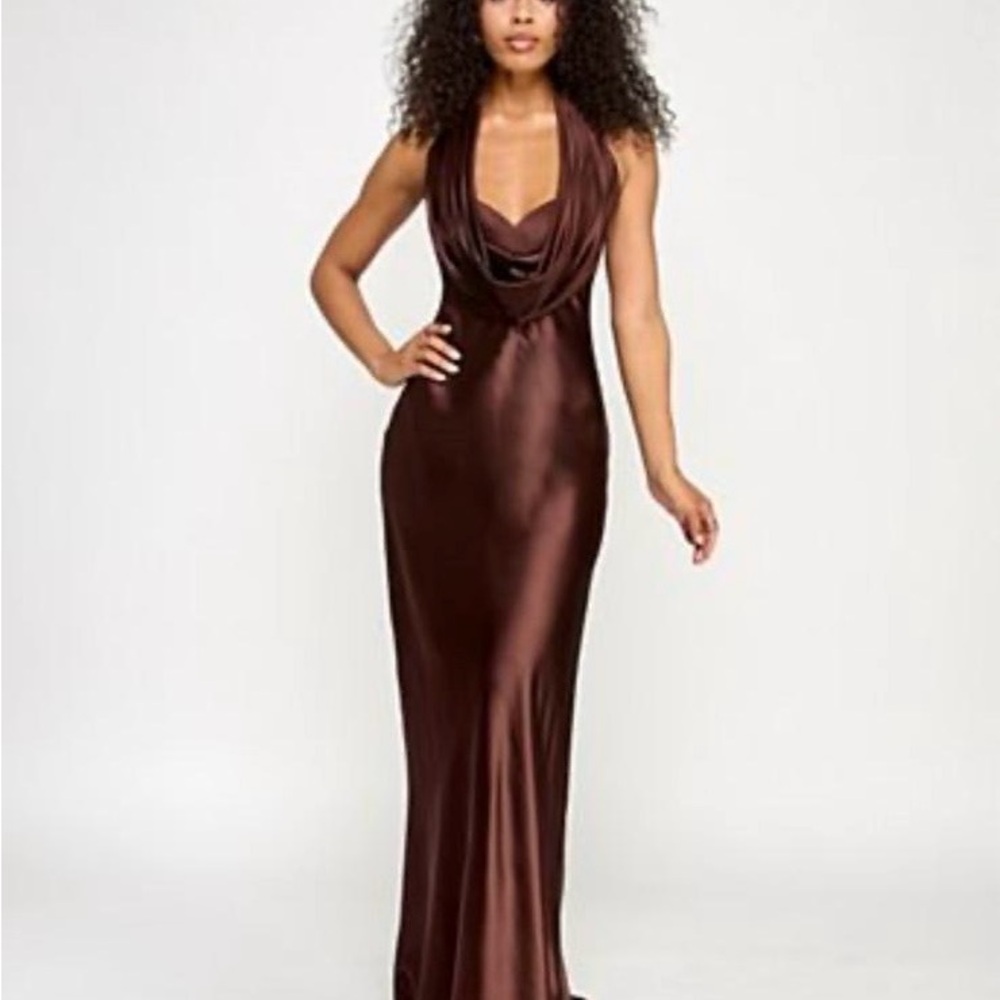 Elegant Brown Evening Gown